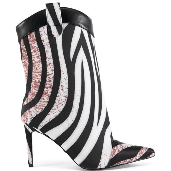 AZALEA WANG " ZEBRA INTENTIONS " MULTI WESTERN TOPLINE ZEBRA BOOT ( BRAND NEW !! - Picture 4 of 7